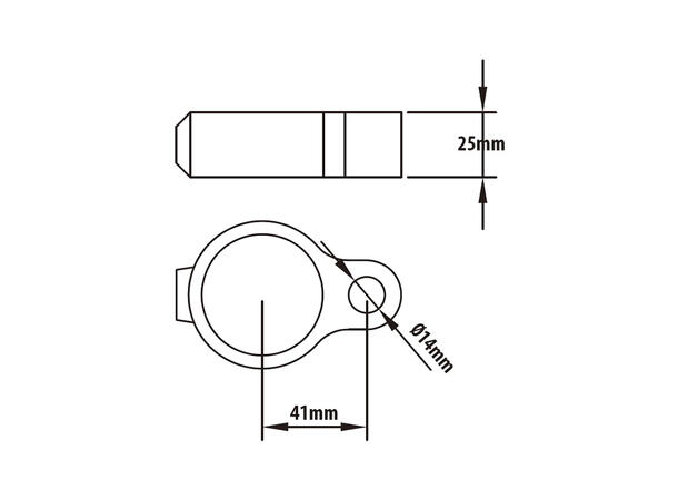 KUPO KPC-138B gate eye Ø48mmrørklemme.TUV.Sortmatt.