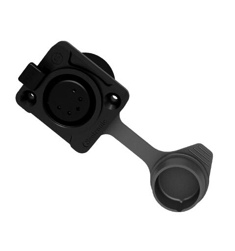 SEETRONIC K5F2C-W-B XLR hun, chassis 5 pin, Sort. D panel size. IP65