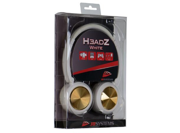 JB SYSTEMS HEADZ White hodetelefon Med link ut