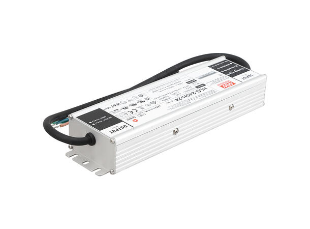 MEANWELL Strømforsyning 24VDC A, 240W 10A. For LED strip etc. IP 65