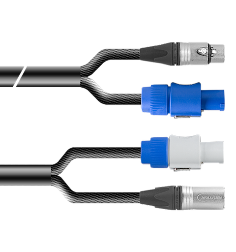 PROAUDIO TOUR76495 Kombikabel XLRm-XLRf, 5 pin + Powercon/Powercon