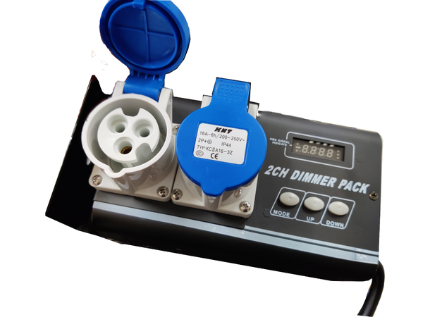 SBL 2 kanals dimmer, 16A 2 kanal DMX, 16A CEE uttak