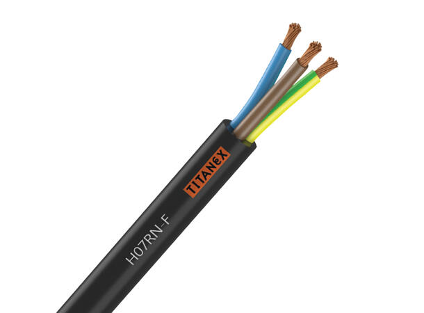 TITANEX H07-RNF kabel 3 x 4mm2 Rull á 100 meter.