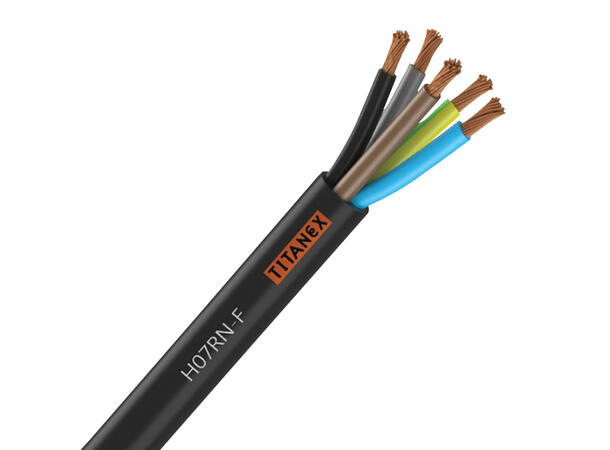 TITANEX H07-RNF kabel 5 x 10mm2 Rull á 50 meter.
