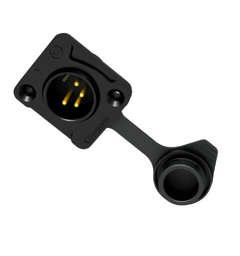 SEETRONIC J4F2C-W-B XLR han, chassis 4 pin, Sort. D panel size. IP65