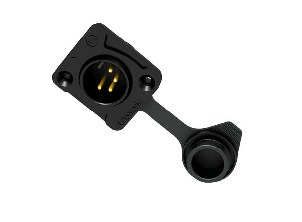 SEETRONIC J4F2C-W-B XLR han, chassis 4 pin, Sort. D panel size. IP65