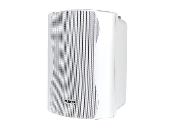 CLEVER ACOUSTICS ACT 35 miljøhøyttaler Hvit. Par med aktiv+ passiv høytt. 25W.