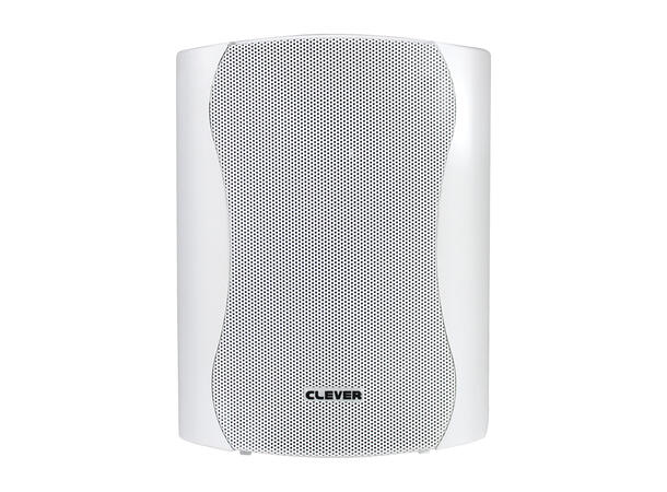 CLEVER ACOUSTICS ACT 35 miljøhøyttaler Hvit. Par med aktiv+ passiv høytt. 25W.