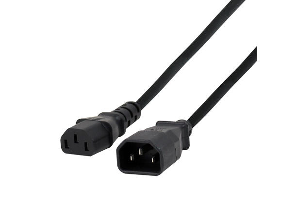 KAGU EUR-EUR kabel, 1 meter, sort EURO han/hun. 3x1mm2