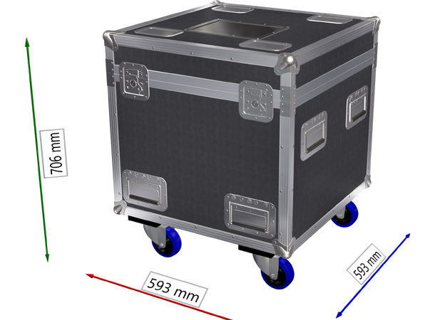 KAGU Flightcase for 2 stk JETSPOT3 60x60cm med rom for tilbehør