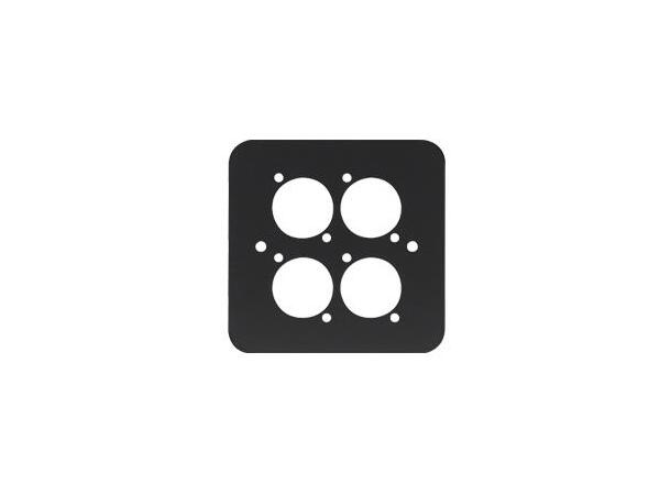 KAGU Veggpanel med 4x hull for D-panel 86x86mm. Sort