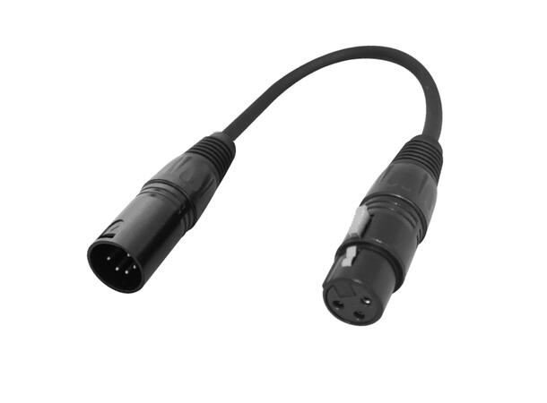 LEDJ DMX overgang 3 pin hun/5 pin han 20 cm 