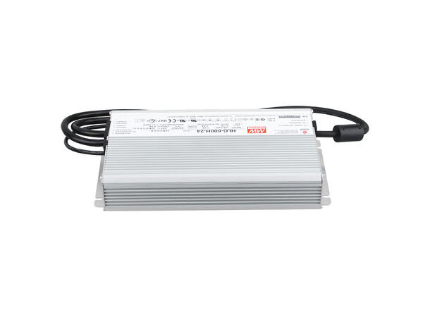 MEANWELL Strømforsyning 24VDC, 600W 25A. For LED strip etc. IP 67