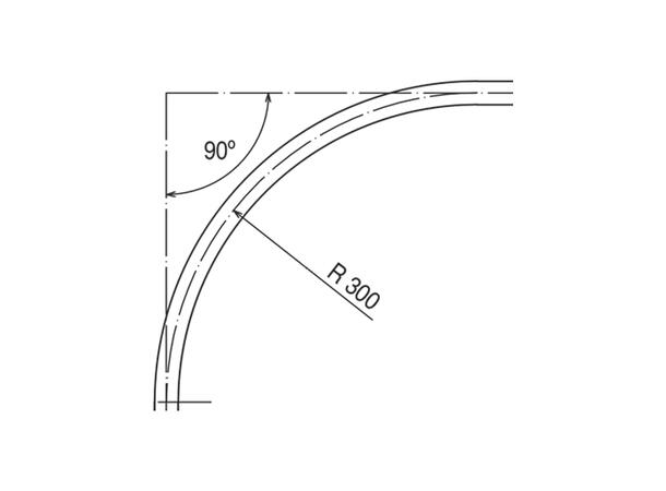 TOSO TI-8040 Bue 300mm, 0,5x0,5 m, R90 Hvit