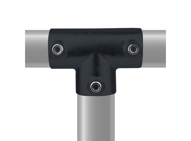 KUPO KPC-104B rør clamp langt T-stykke Ø48mmrørklemme.TUV.Sortmatt.
