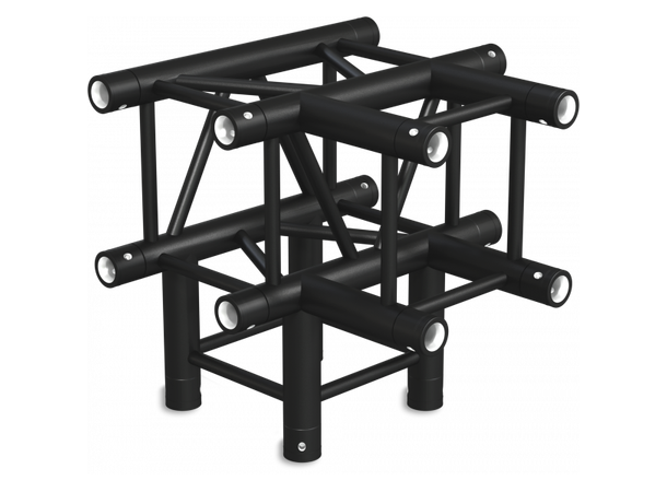 PROTRUSS HQ30T4 4-veis T-kobling Sort. Ø50x3mm rør. Koblingskit inkludert