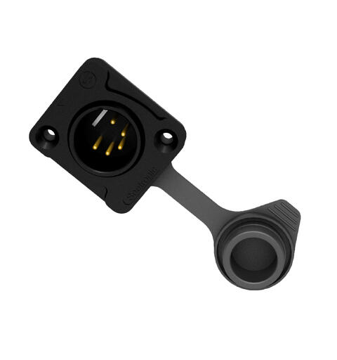 SEETRONIC J5F2C-W-B XLR han, chassis 5 pin, Sort. D panel size. IP65