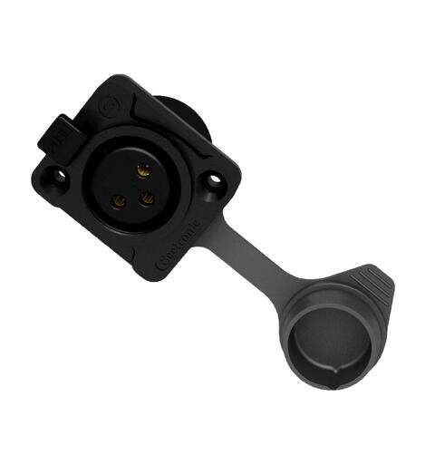 SEETRONIC K3F2C-W-B XLR hun, chassis 3 pin, Sort. D panel size. IP65