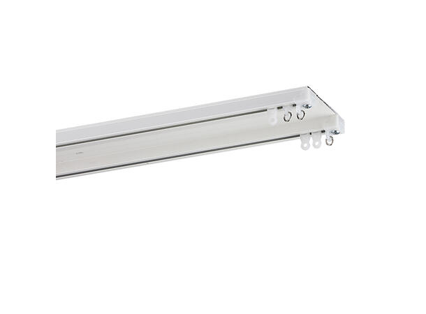 TOSO Winpia Skinne, Plate med 2 spor 6 m, hvit