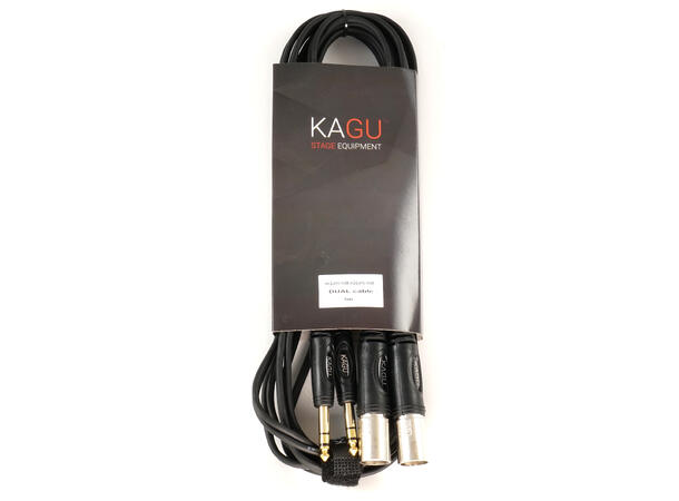KAGU 2 x XLR han til 2 X TRS jack 5 meter