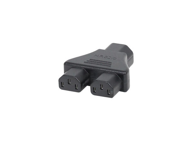 KAGU Adapter IEC han til 2x IEC hun 10A Sort