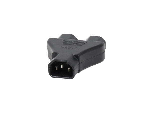 KAGU Adapter IEC han til 2x IEC hun 10A Sort