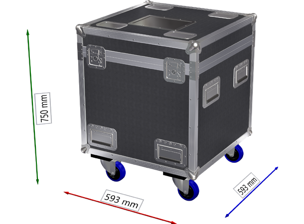 KAGU Flightcase for 2 stk JETSPOT4Z 60x60cm med rom for tilbehør