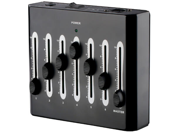 SBL 6 kanals DMX kontroller Batteri eller nettdrift. Adapter inkl.