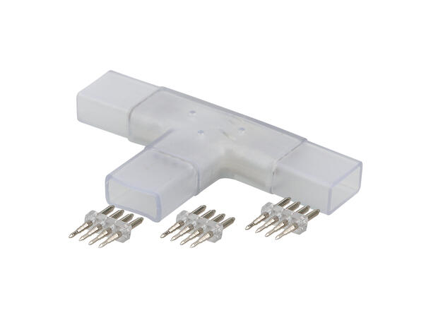 SBL T skjøt for 230V LED strip For 10mm PCB, RGB. (4 pin) 5 stk.