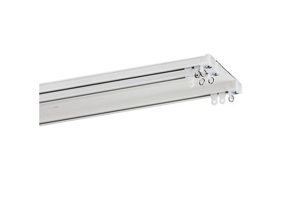TOSO Winpia Skinne, Plate med 3 spor 6 m, hvit