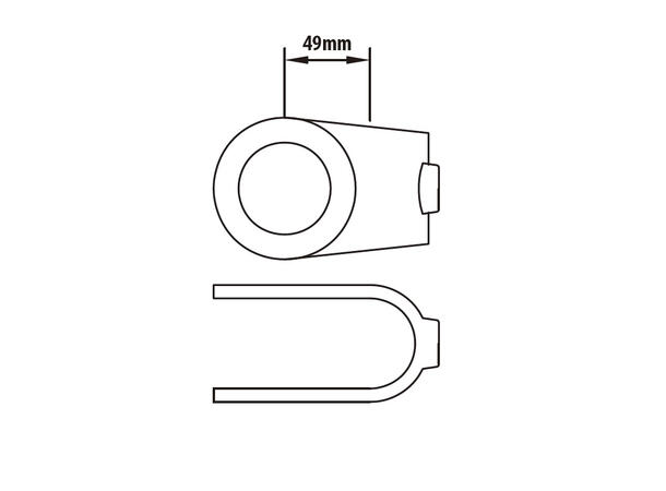 KUPO KPC-160B clamp on crossover Ø48mmrørklemme.TUV.Sortmatt.