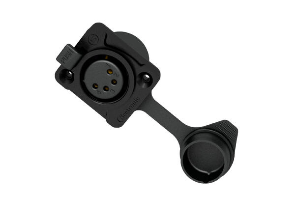 SEETRONIC K4F2C-W-B XLR hun, chassis 4 pin, Sort. D panel size. IP65