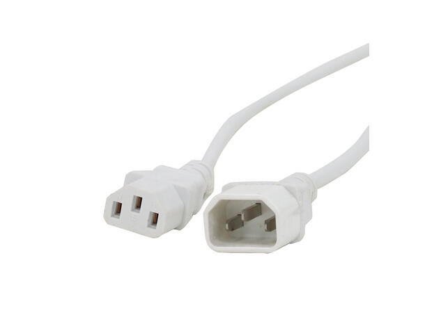 KAGU EUR-EUR kabel, 5 meter, hvit EURO han/hun, 3x1mm2