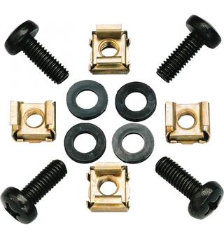 KAGU M6 rackskrue kit. 2mm nut 4x M6x16 mm,4x skiver, 4x 2mm nut
