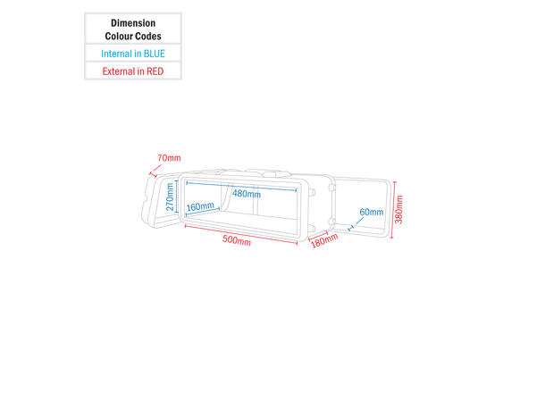 PROTEX Flightcase inv. dybde 340mm. 3U ABS plast