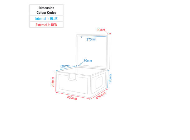 ELUMEN8 Small Road Case Utvendige mål: 325 x 400 x 400mm