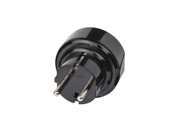 KAGU adapter fra UK til Schuko, 13A Sort