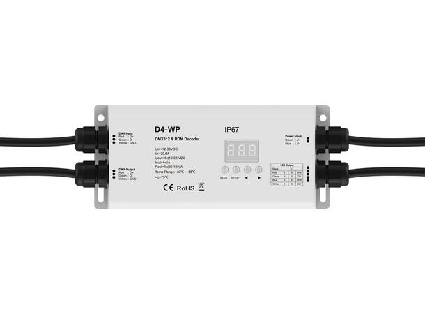 SBL LED driver IP67 4 kanaler, DMX 4 x 5A. 5-36VDC inn