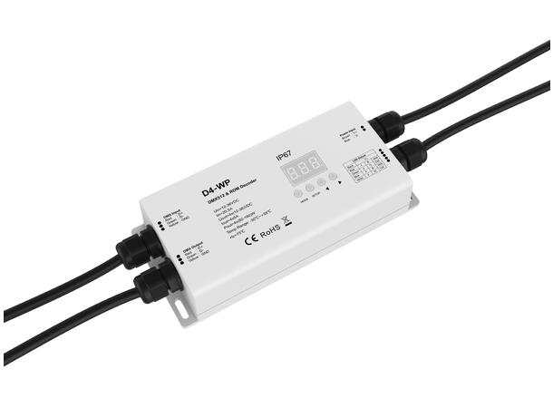 SBL LED driver IP67 4 kanaler, DMX 4 x 5A. 5-36VDC inn