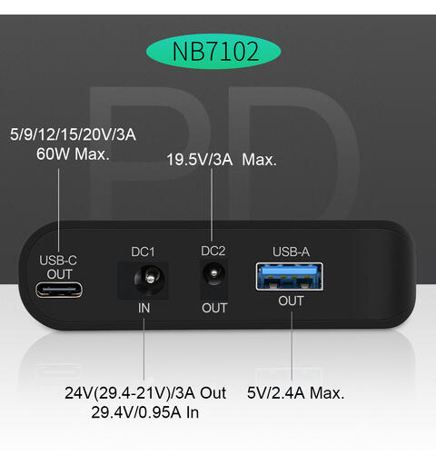 SBL Oppladbar batteripakke 24/19/5V/USBC 22400 mAh@5V, 3350mAh@24V