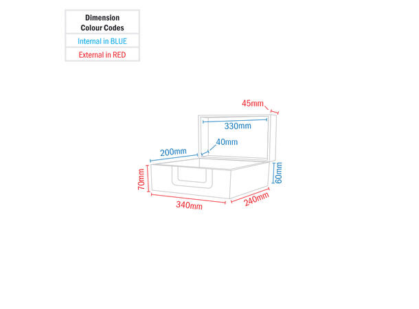 ELUMEN8 Rock Box 2 Utility Case Innvendige mål: 50 x 330 x 200mm