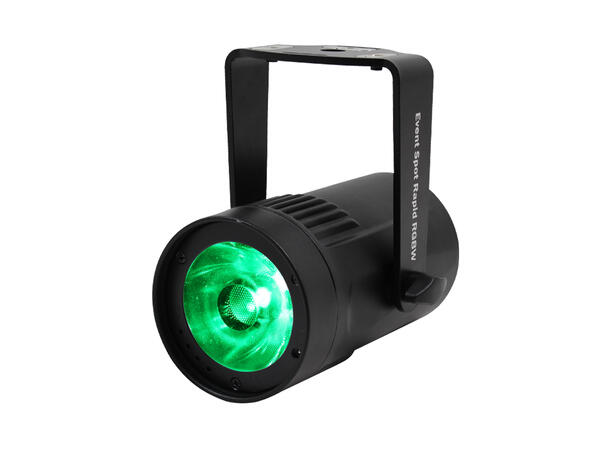 LEDJ 15W LED Eventspot Rapid RGBW, W-DMX Sort. Batteri eller nettdrift.