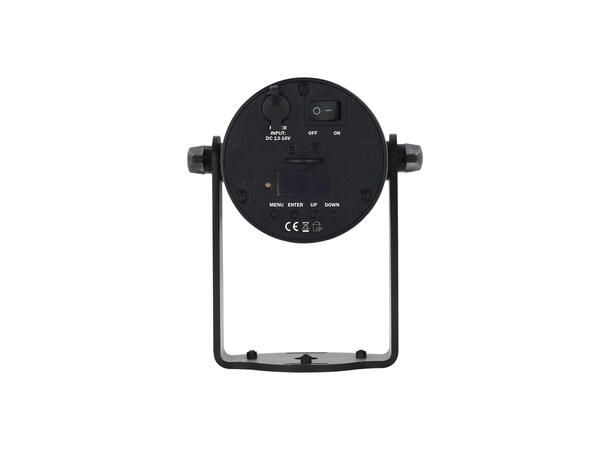 LEDJ 15W LED Eventspot Rapid RGBW, W-DMX Sort. Batteri eller nettdrift.
