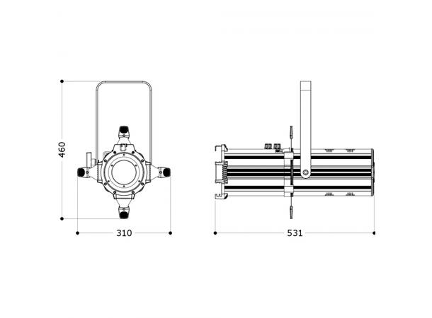 PROLIGHTS ECLJRG2PROTUBK Profil LED 100W, 25-50° manuell zoom