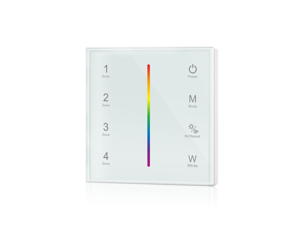 SBL veggmontert LED touch dimmer, RF/DMX For RGBW LED. 86x86m, hvit