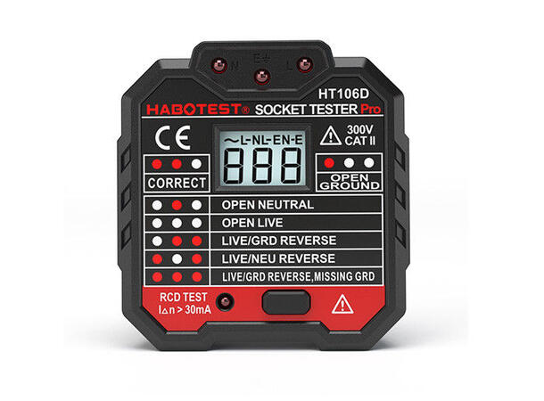 KGT HT106D Stikktester 48-250VAC RCD test >30mA