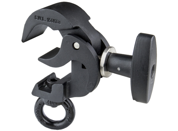 KUPO KCP-813B triggerclamp m/øye Sort. SWL 150Kg. Ø38-51mm, m/øye. TUV