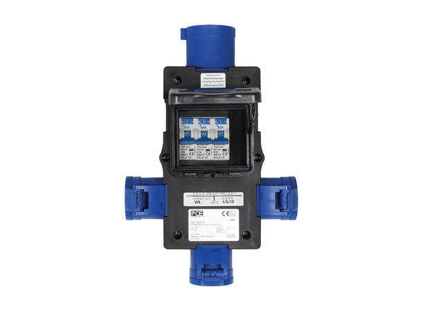 PCE strømdistribusjon 230V/32A 1 x 230V/32A inn til 3 x230V/16A ut