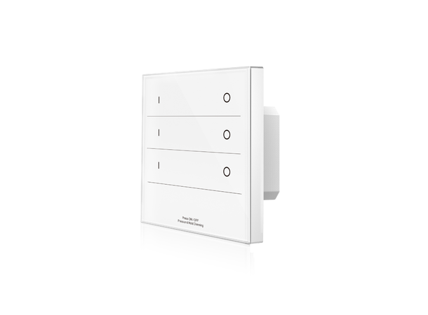 SBL LED touch dimmer, 3 soner RF/DMX For single colour LED. 86x86mm, hvit