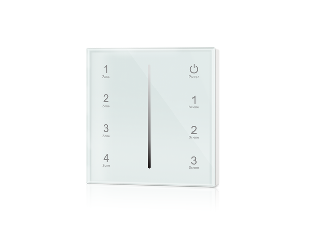SBL veggmontert LED touch dimmer, RF/DMX For single colour LED. 86x86m, hvit